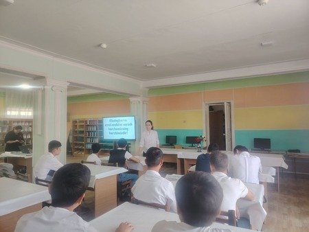 Ekologiya va atrof-muhit mavzusida Maʼnaviyat soatlari tashkil etildi .